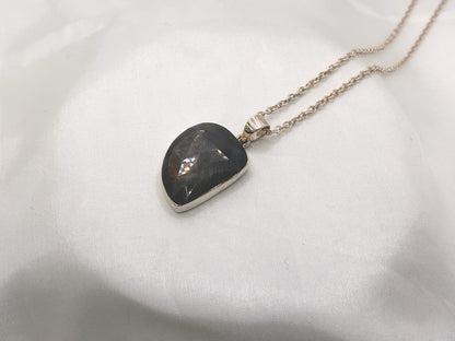 Sterling Silver Natural Sapphire Freeform Pendant