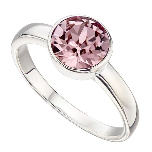 Sterling Silver June Crystal Ring