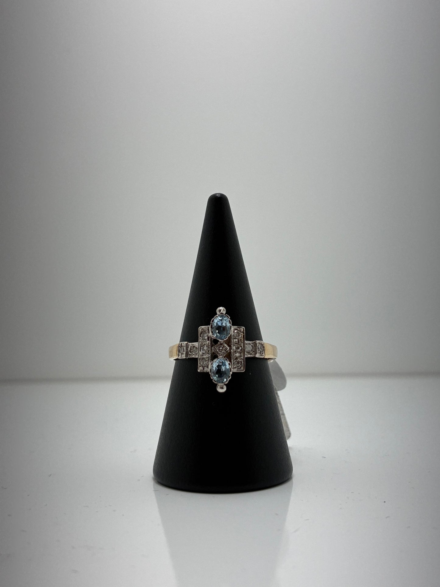 9ct Yellow Gold A106 Topaz & Diamond Ring