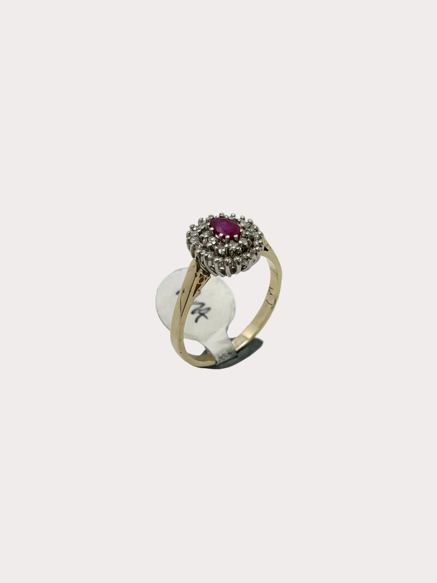 9ct Gold Ruby Diamond Cluster