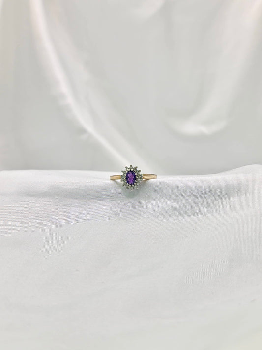 9ct Amethyst And Diamond Ring 04