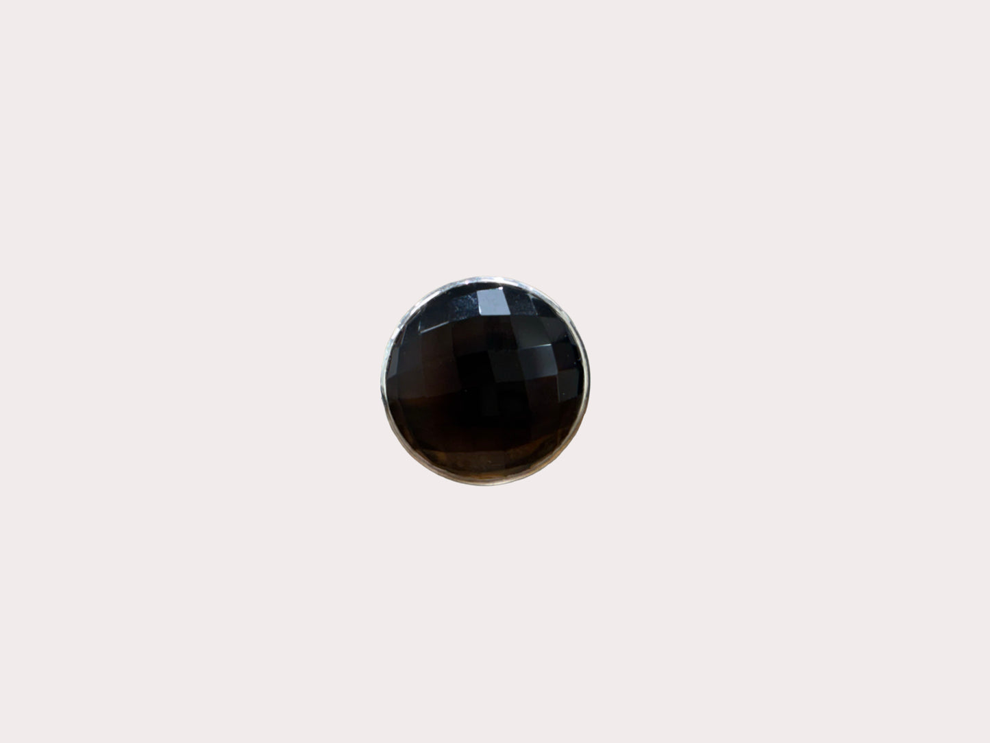 Sterling Silver Heavy Faceted Onyx Ring