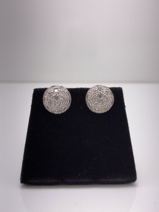 18ct White Gold Diamond Stud Earrings