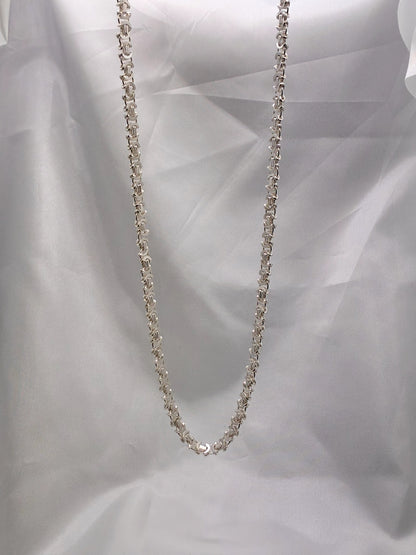 Sterling Silver Flat Byzantine Necklace 36.5g