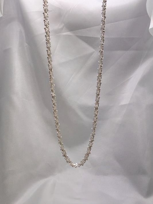 Sterling Silver Flat Byzantine Necklace 36.5g