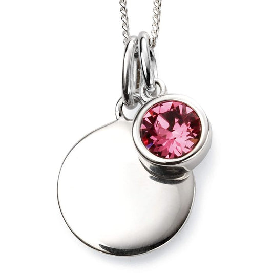 Sterling Silver October Crystal Pendant