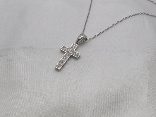 Sterling Silver CZ Cross Pendant