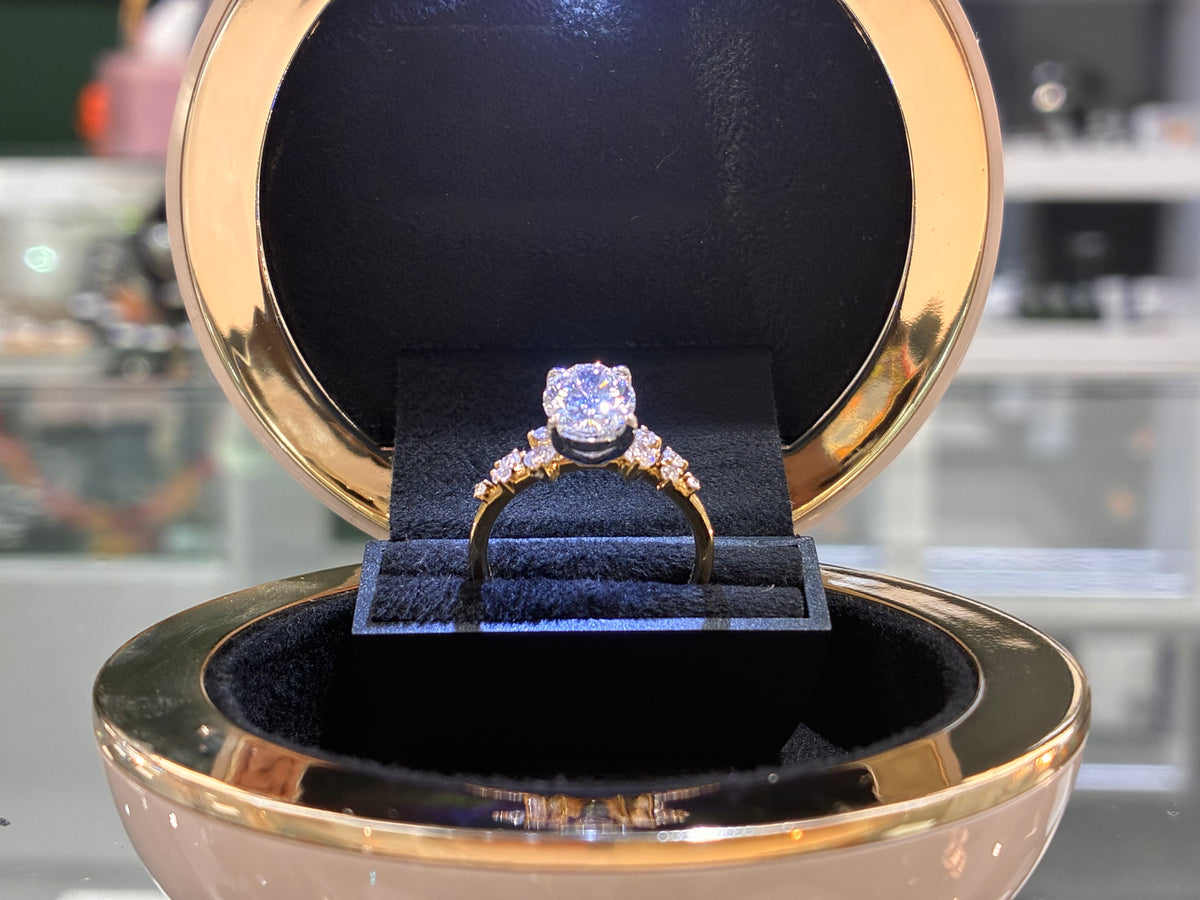 18ct and Platinum Oval Diamond with Floral Set Shoulders 2.53ct