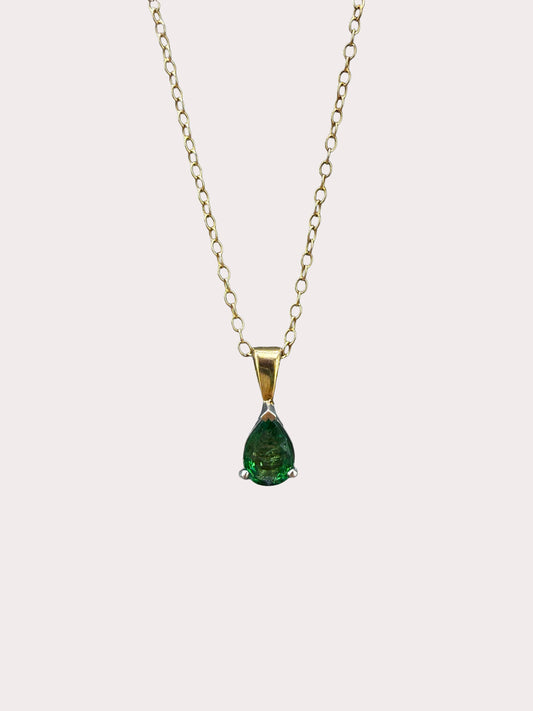 9ct Yellow Gold Tsavorite Garnet Pendant