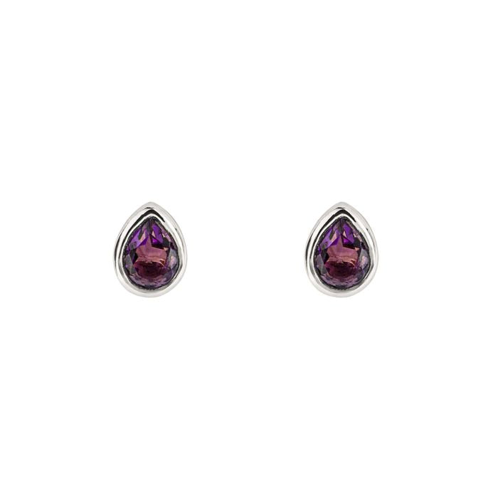 Sterling Silver Febuary Amethyst Earrings