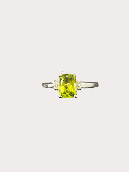 Sterling Silver Cushion Cut Gemstone Ring