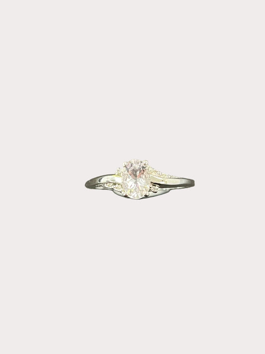 Sterling Silver Oval Gemstone Ring
