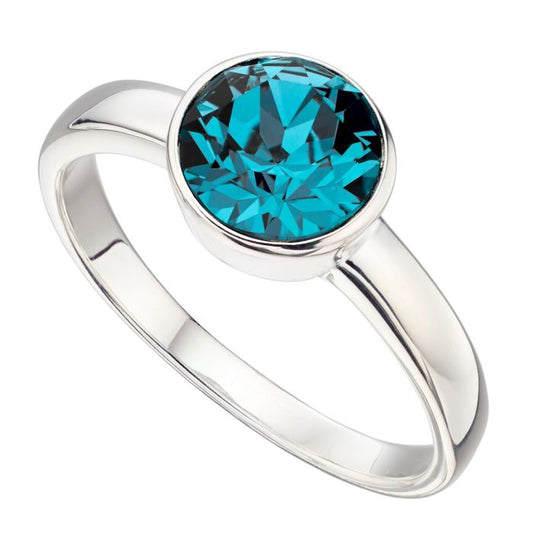 Sterling Silver December Crystal Ring