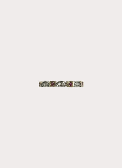 9ct Yellow Gold Ruby & Diamond Ring