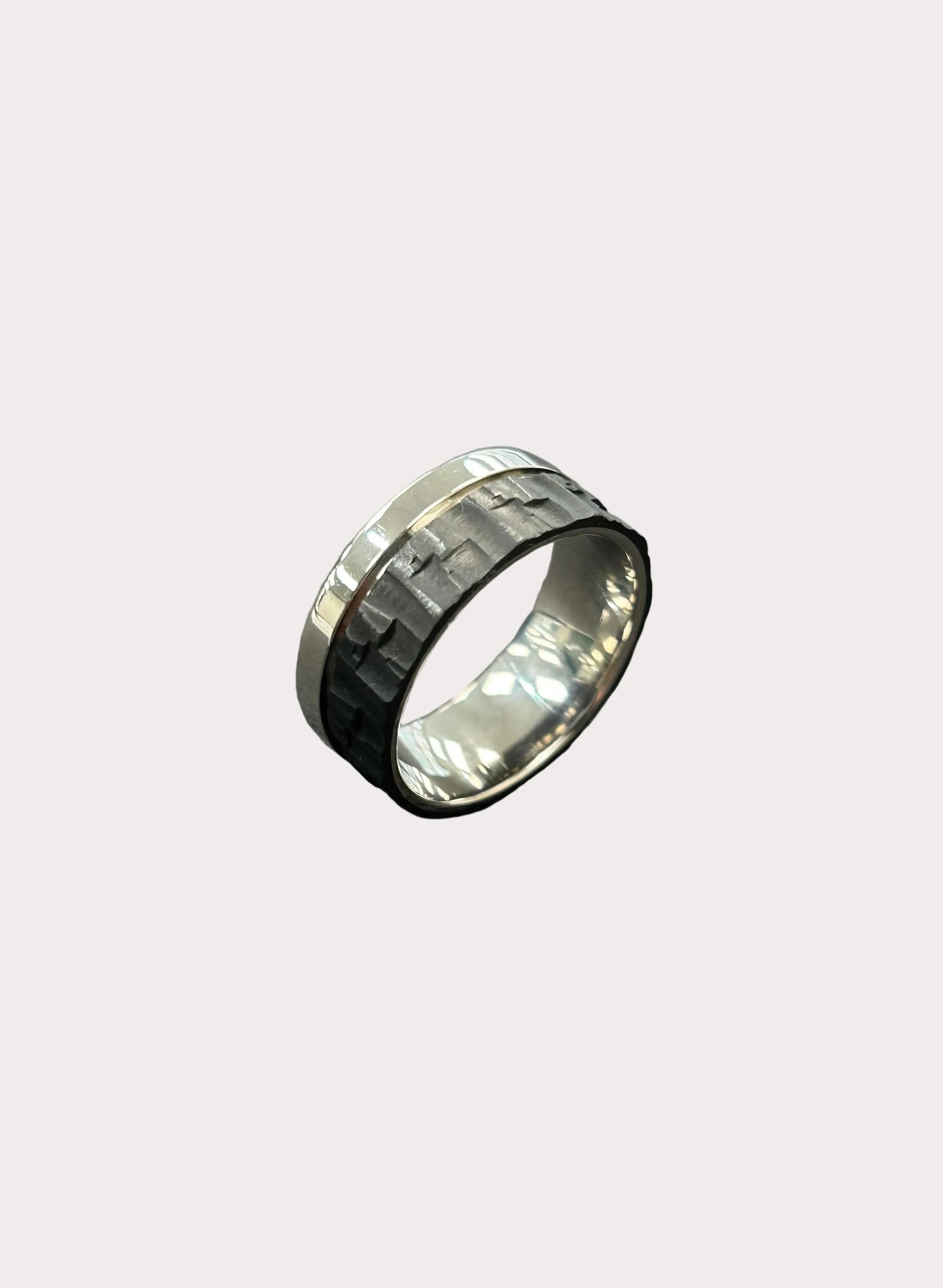 Titanium and Carbon Two third Ridge Ring