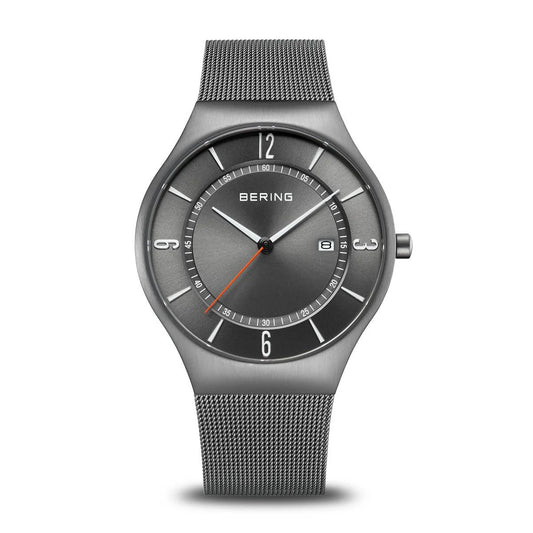 Bering Time Mens Brushed Grey Watch