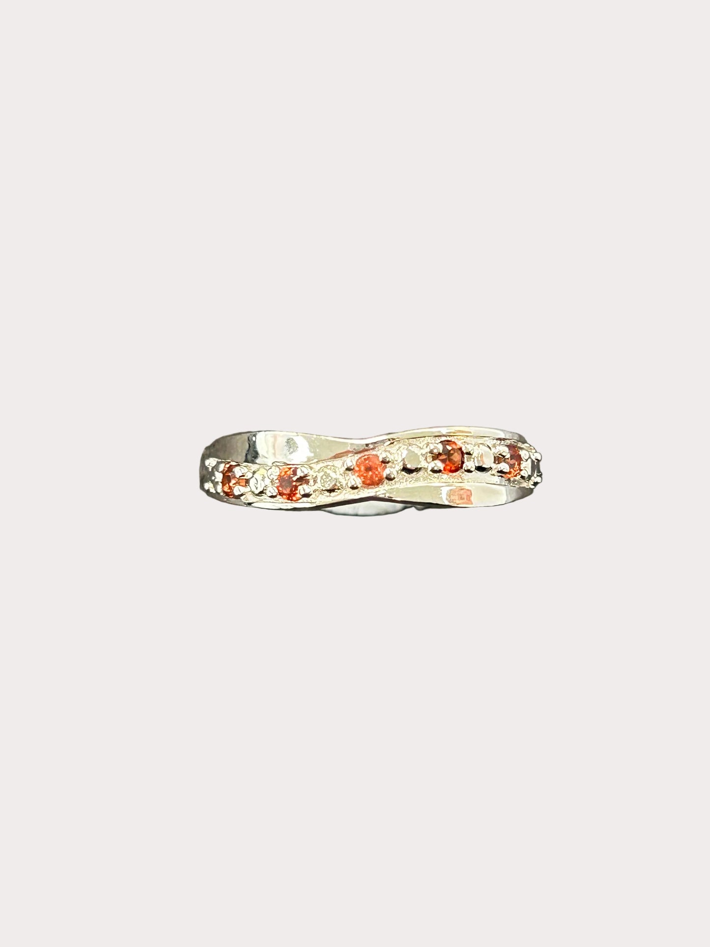 Sterling Silver Twist Style Gemstone Ring
