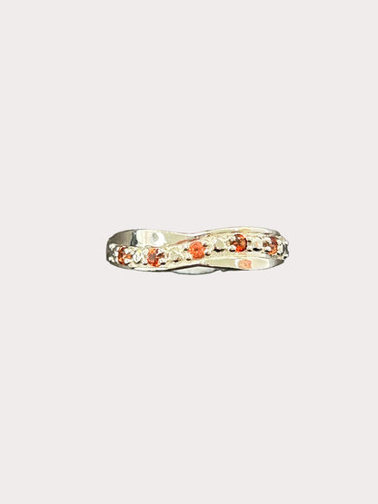 Sterling Silver Twist Style Gemstone Ring