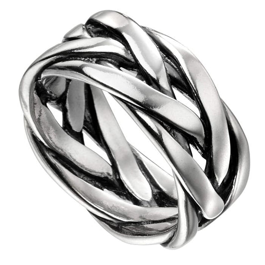 Sterling Silver Heavy Weight Plaited Ring