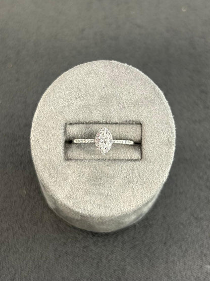 9ct White Gold Lab Marquise and Round Halo