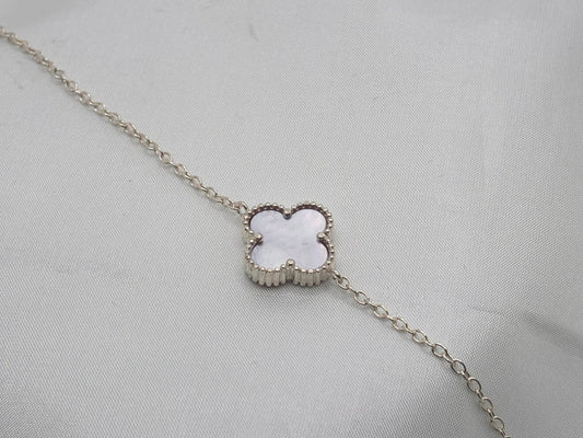 Sterling Silver MOP Clover Bracelet