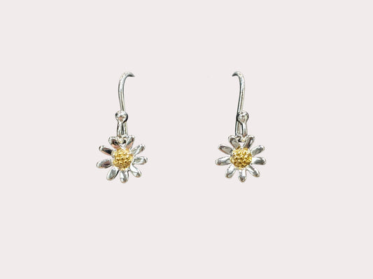 Sterling Silver Daisy Drop Earrings