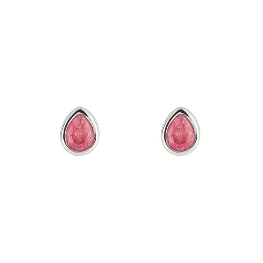 Sterling Silver July Pink Quartz Earrings