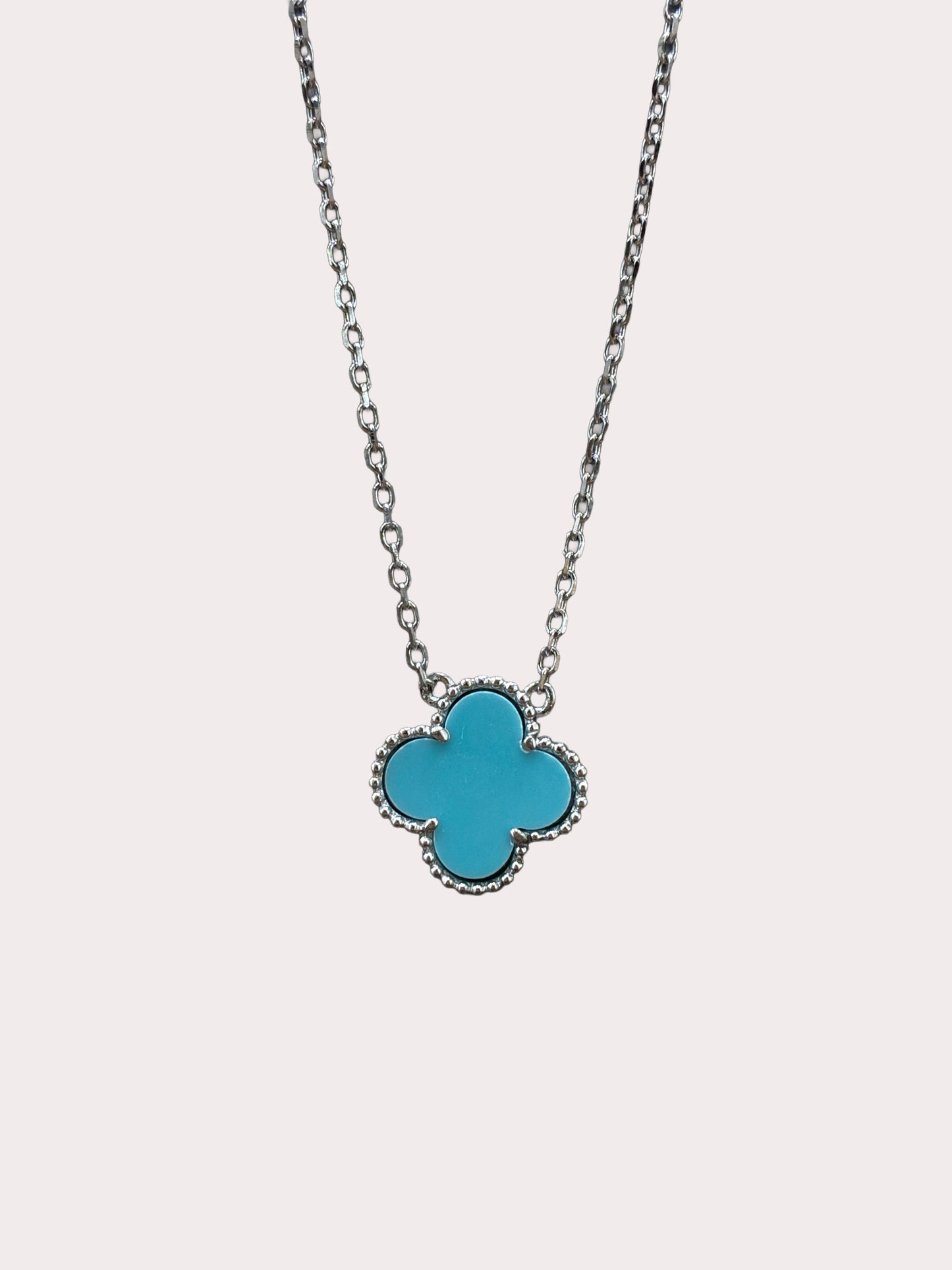 Sterling Silver Blue Clover Pendant