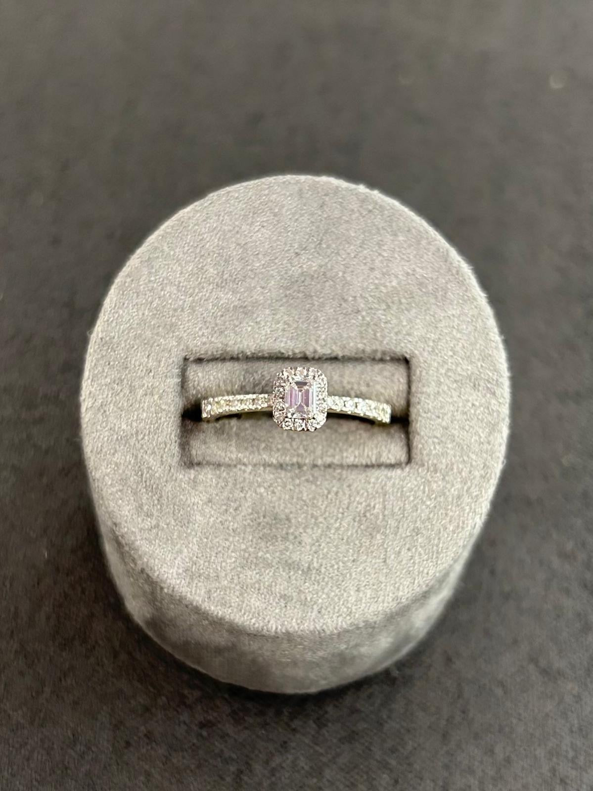 9ct Yellow Gold Lab Emerald Cut and Round Halo