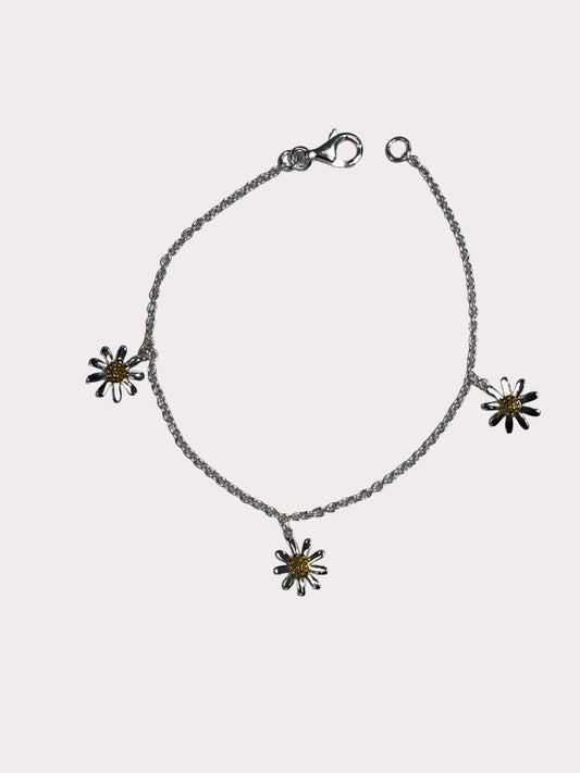 Sterling Silver Daisy Bracelet