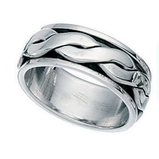 Sterling Silver wave Spinner Ring
