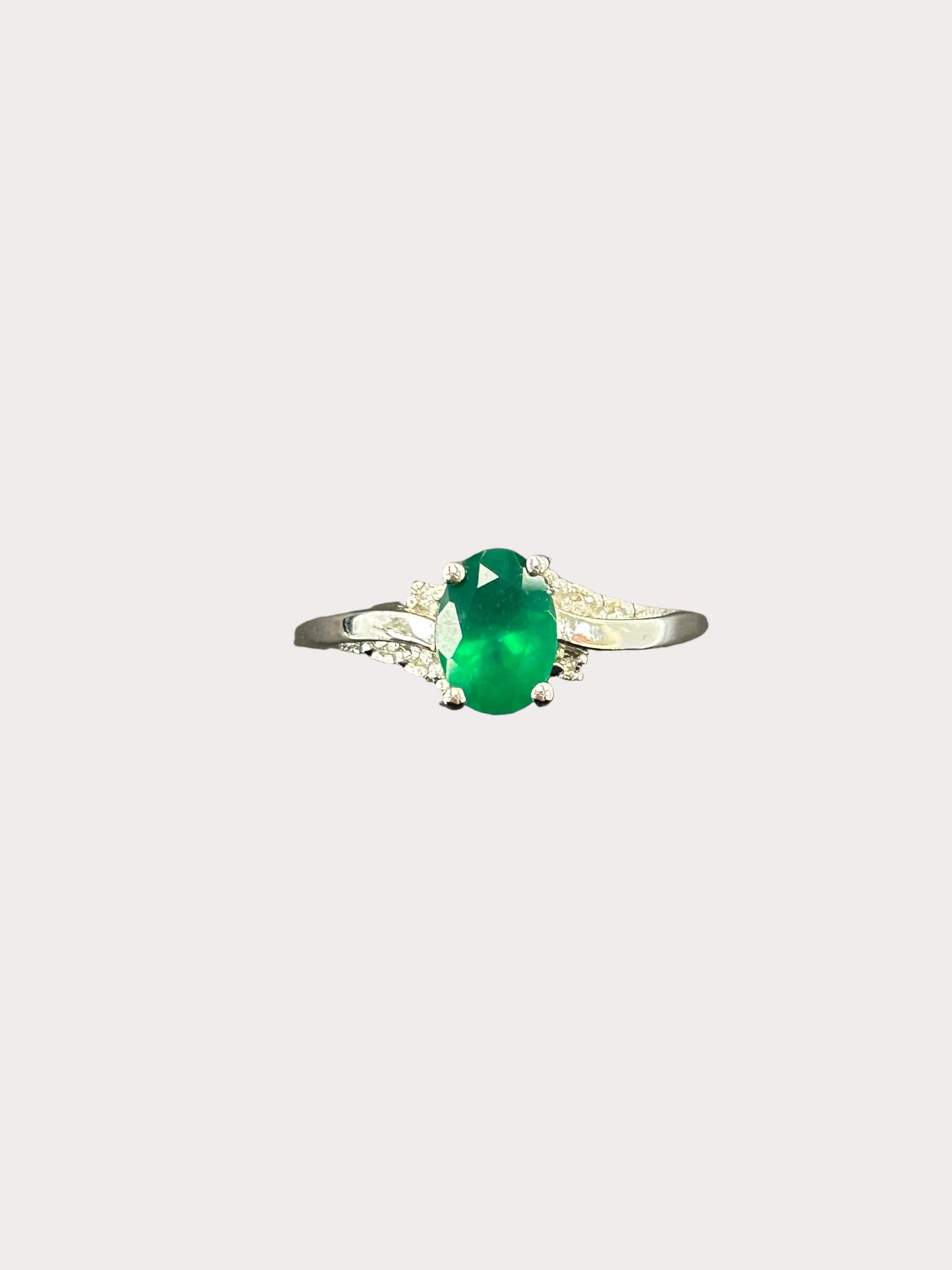 Sterling Silver Oval Gemstone Ring