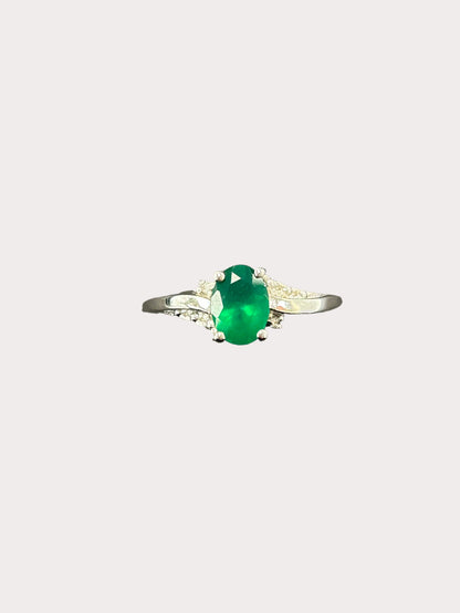 Sterling Silver Oval Gemstone Ring