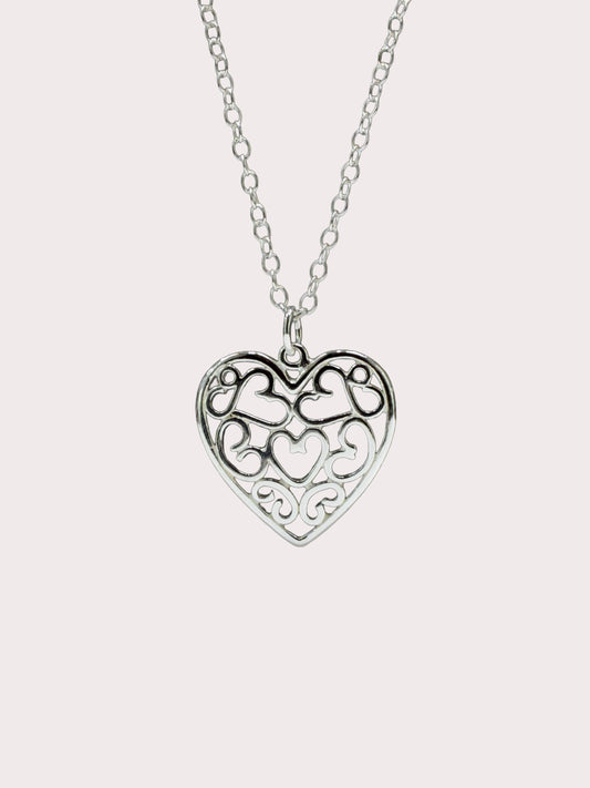 Sterling Silver Filagree Heart Pendant