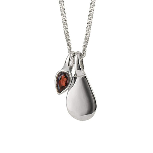 Sterling Silver January Garnet Pendant