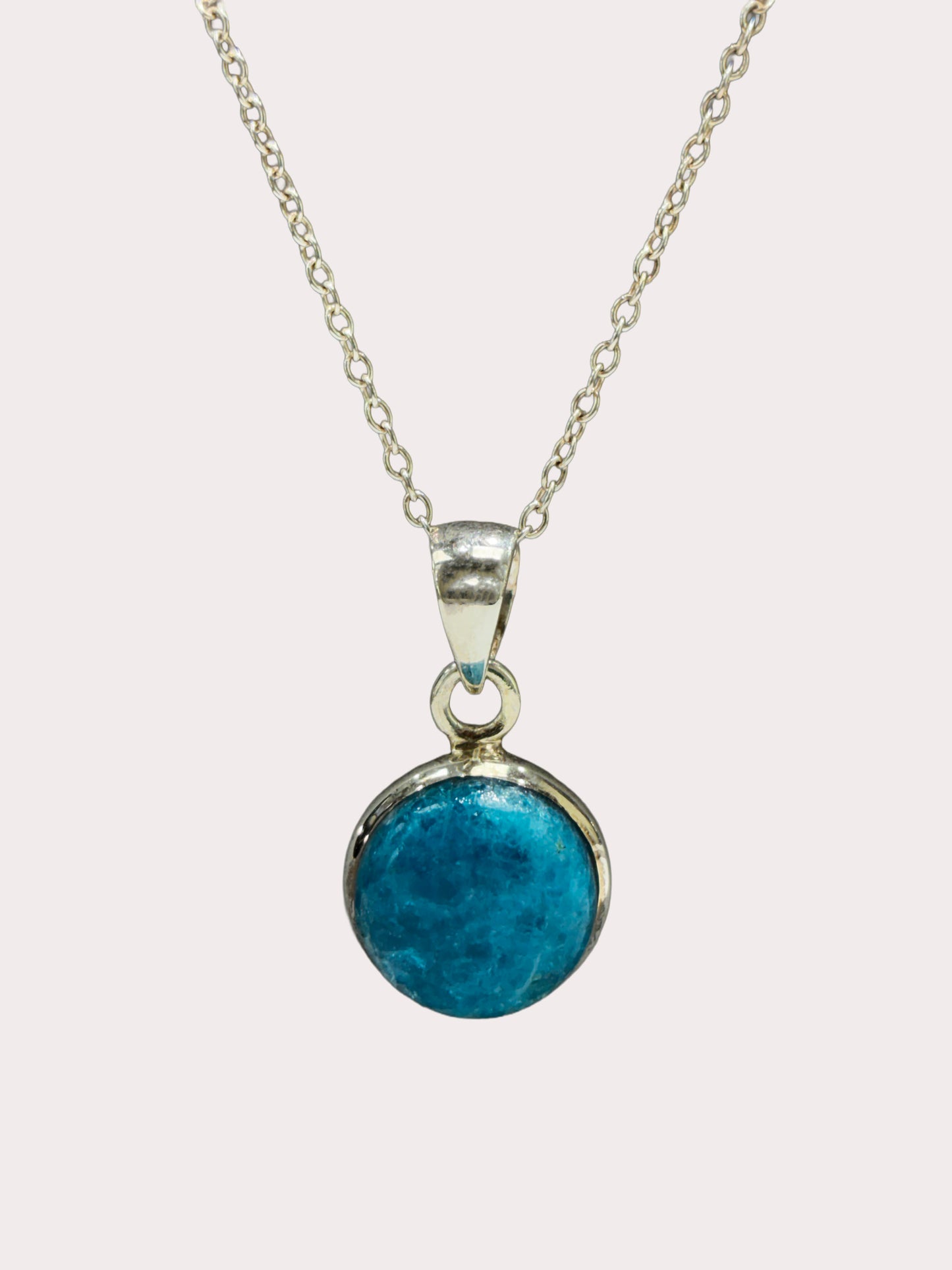 Sterling Silver Round Appatite Pendant