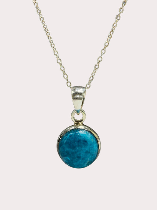Sterling Silver Round Appatite Pendant