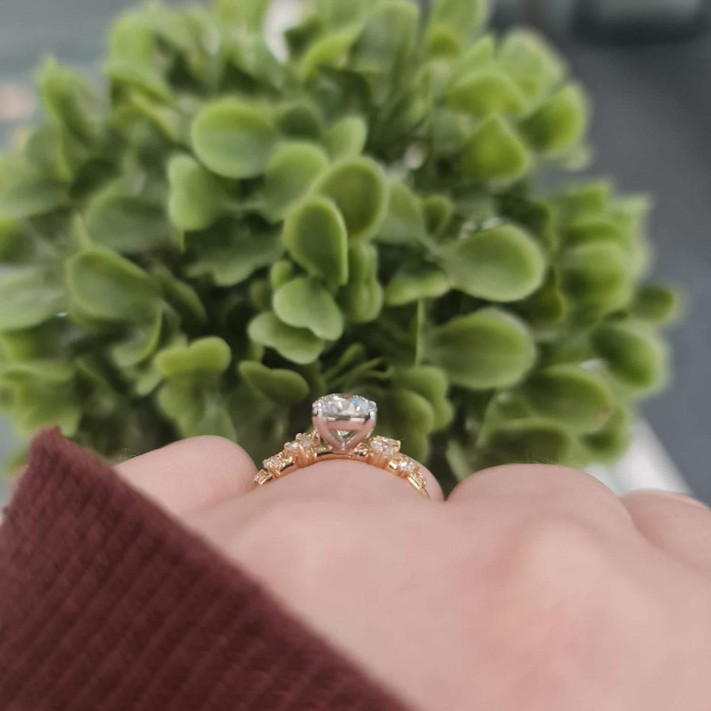 18ct Yellow Gold and Platinum, Lab Diamond Ring