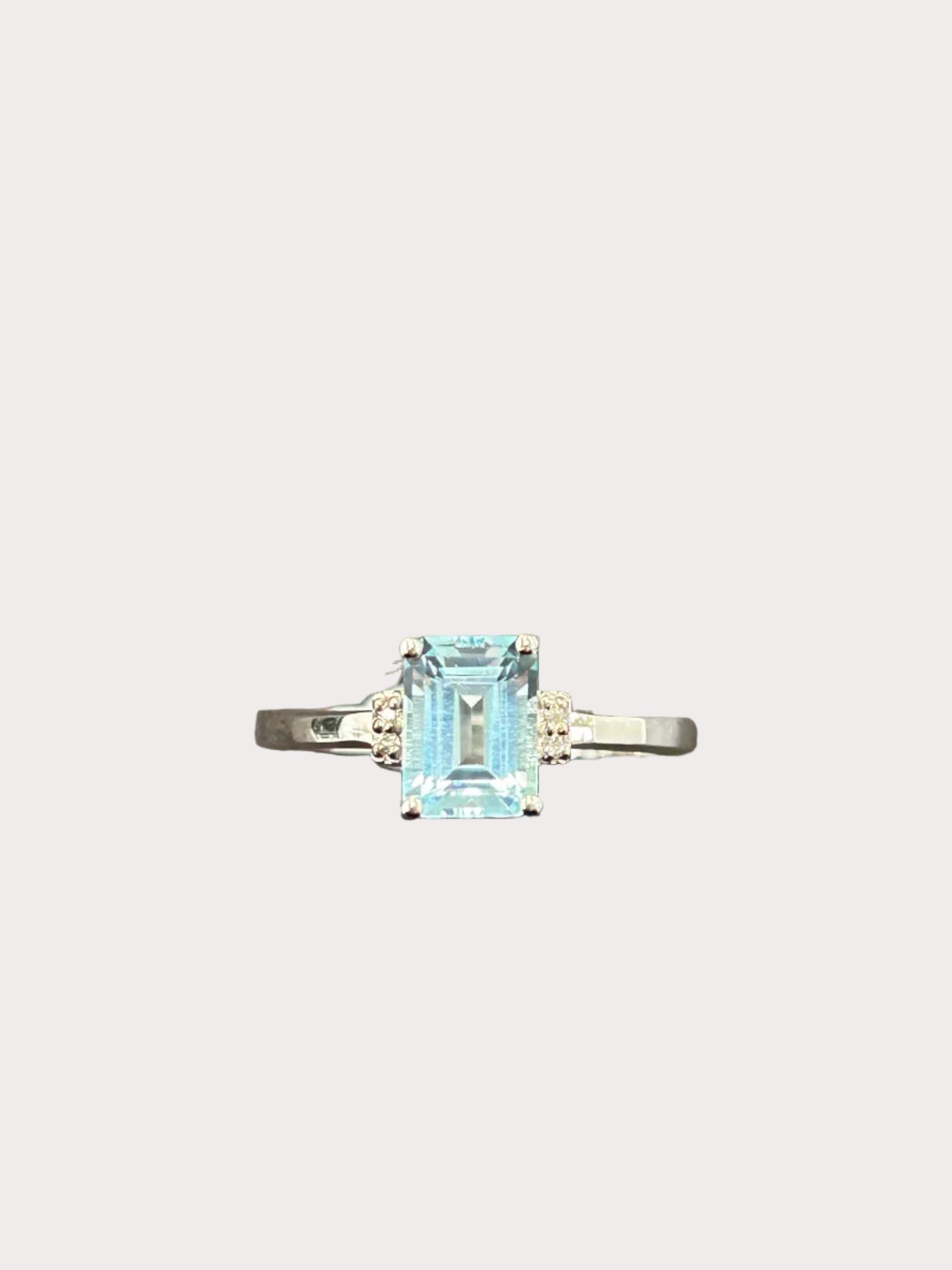 Sterling Silver Emerald Cut Gemstone Ring