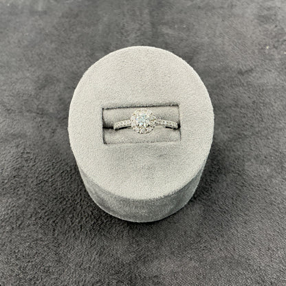 Platinum Diamond Halo Dia Set Shoulders GIA 0.23 F VS1