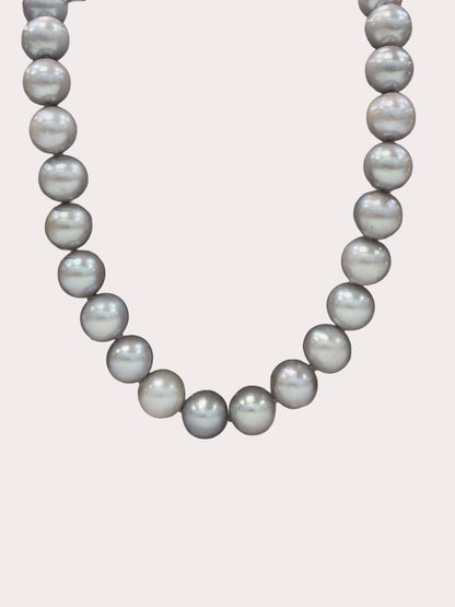Sterling Silver Grey Freshwater Pearl Necklace
