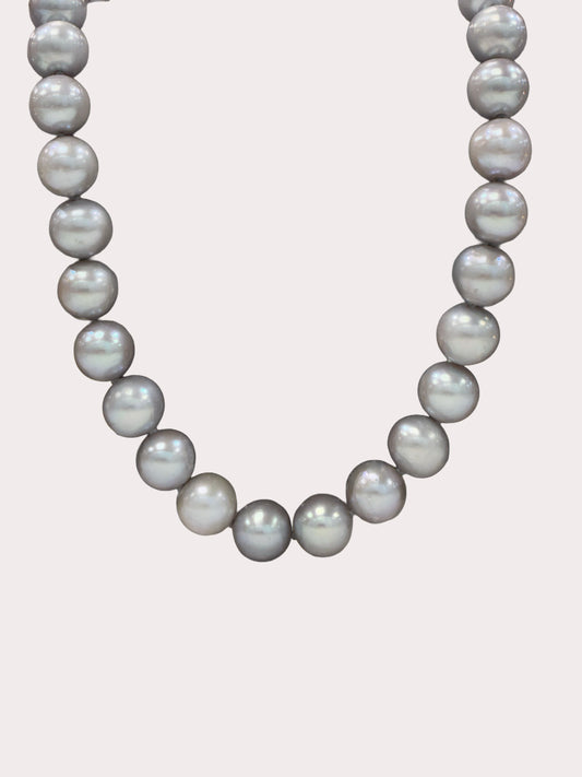 Sterling Silver Grey Freshwater Pearl Necklace
