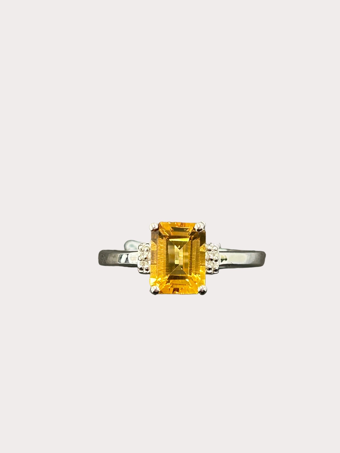 Sterling Silver Emerald Cut Gemstone Ring