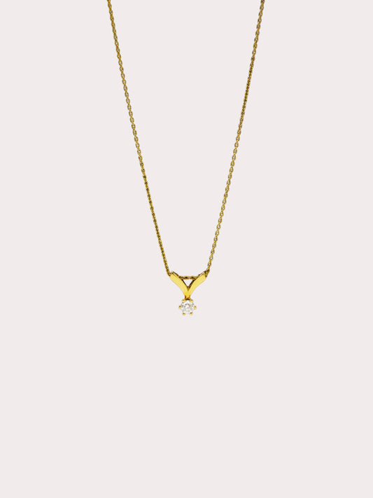18CT Gold Diamond Split Bale Necklace