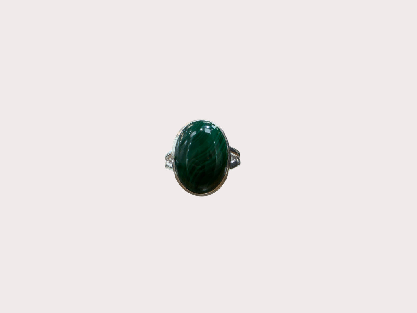 Sterling Silver Chunky Malachite Ring