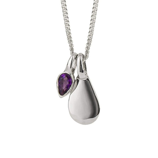 Sterling Silver Febuary Amethyst Pendant