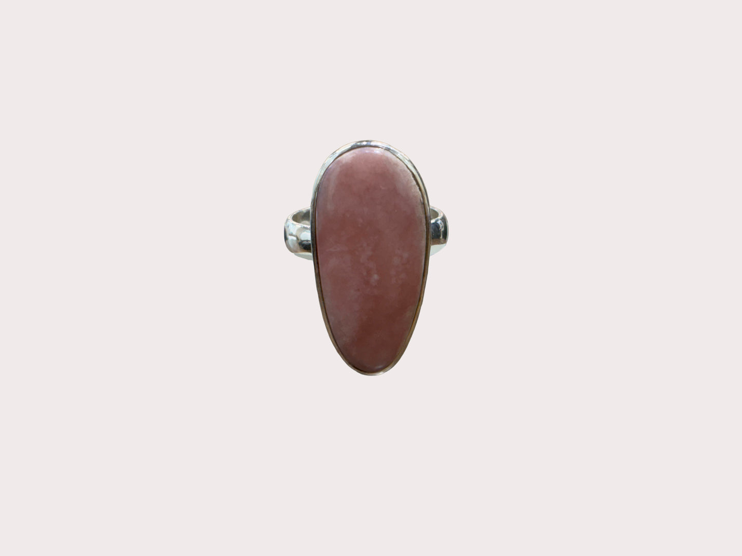 Sterling Silver Large Pink Opal Ring