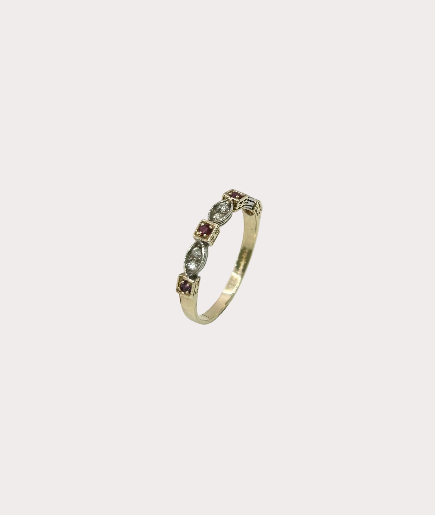 9ct Yellow Gold Ruby & Diamond Ring