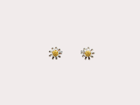 Sterling Silver Daisy Stud Earrings