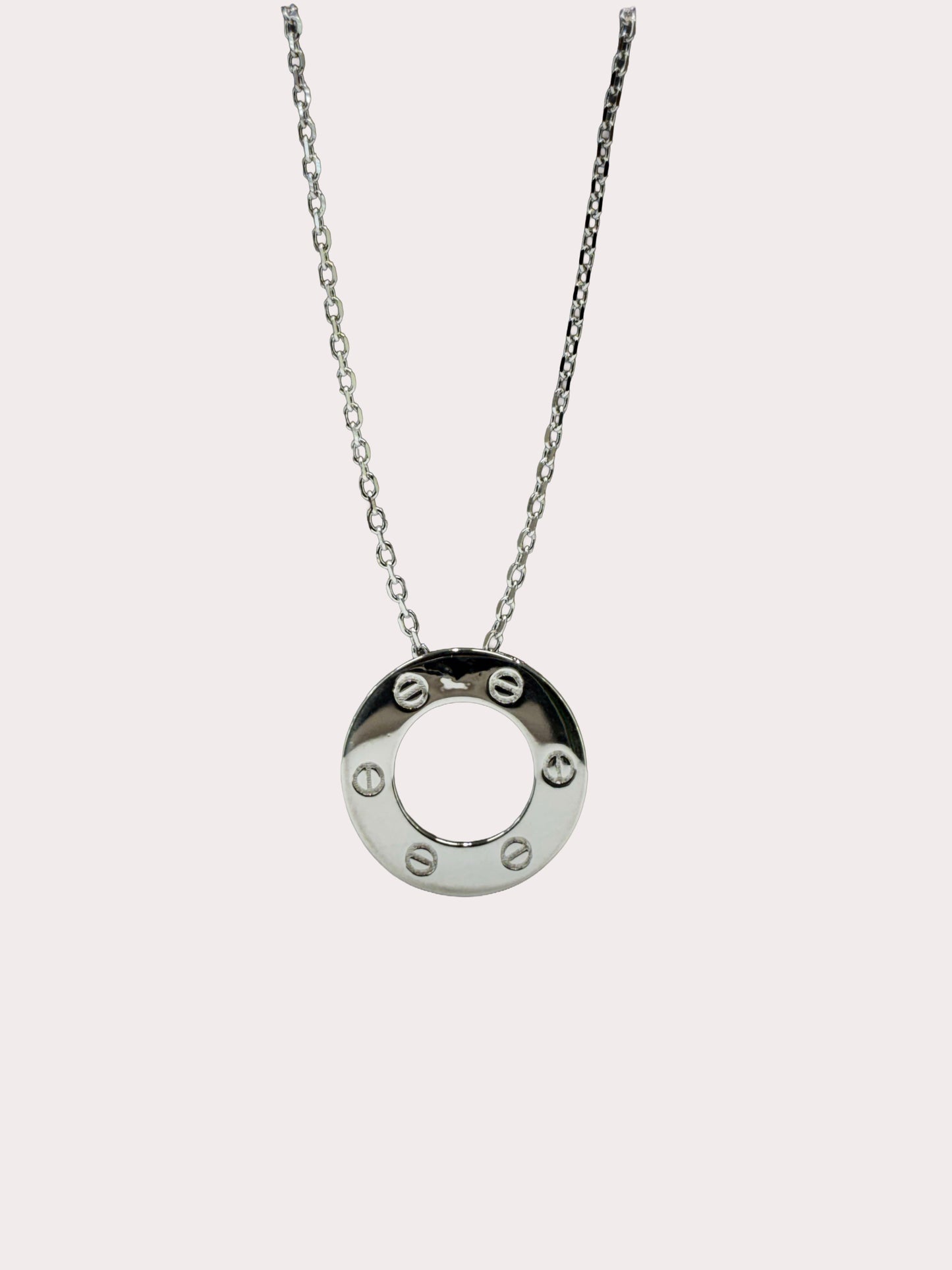 Sterling Silver Round Screw Pendant